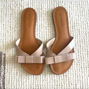 Baby pink patent leather sandal, size 7. Saks Fifth Avenue. NWOT